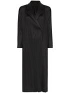 Pleats Please Issey Miyake Mannish Long-sleeved Cross Button Coat -