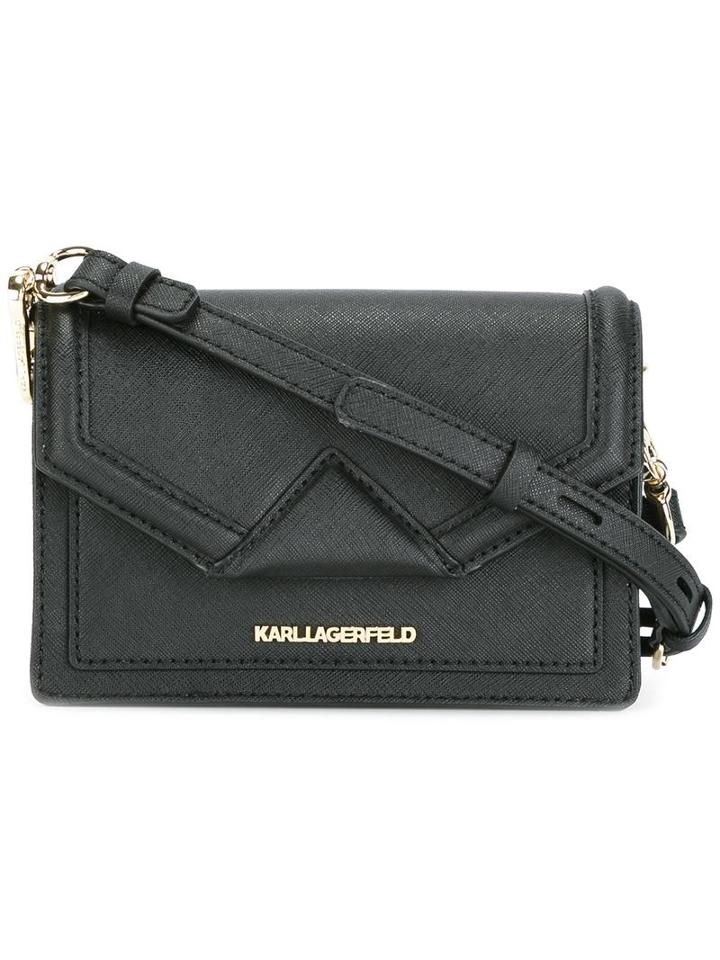 Karl Lagerfeld Detachable Strap Small Clutch, Women's, Black