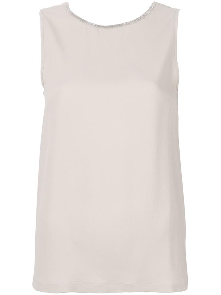 Fabiana Filippi Rhinestone Embellishments Top - Nude & Neutrals