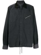 Sacai Velvet Collar Denim Shirt - Black