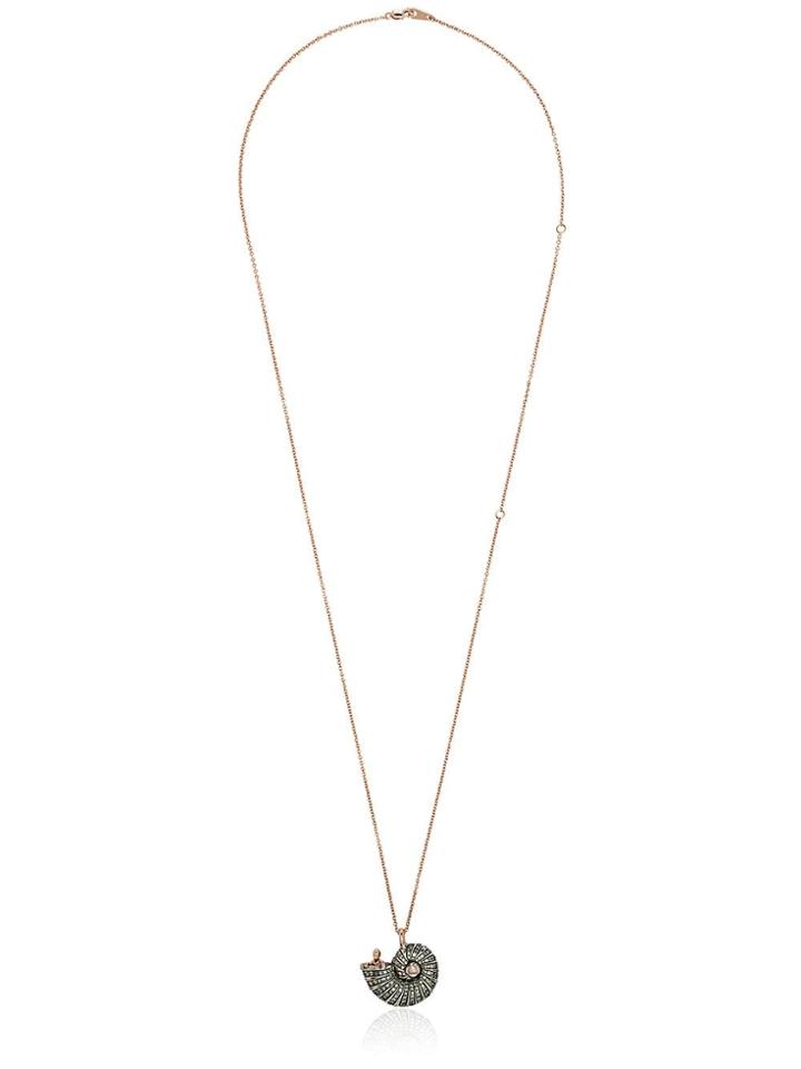 Bibi Van Der Velden 18k Rose Gold Diamond And Sapphire Shell Pendant -