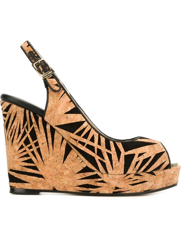 Jimmy Choo Prova Sandals, Women's, Size: 38.5, Black, Leather/cork