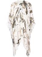Nicole Miller Printed Kimono Safari Jacket - White