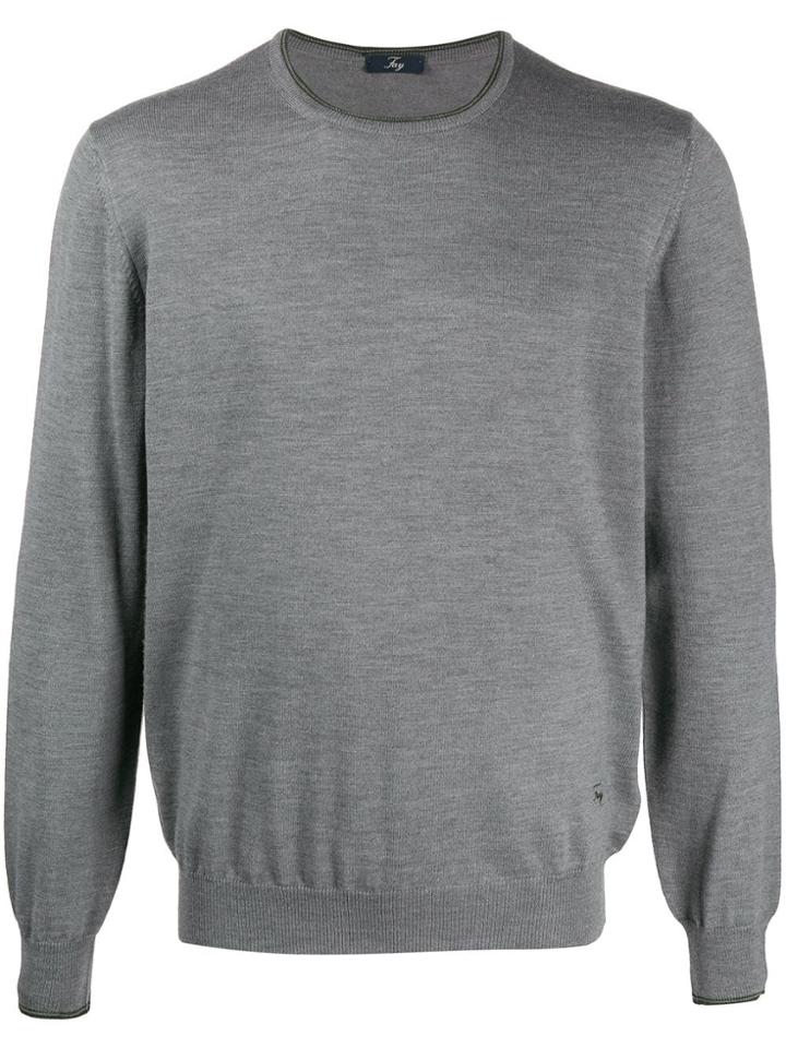 Fay Fine Knit Jumper - Grey