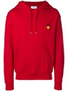 Ami Paris Hoodie With Patch Smiley - Red