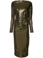 Vivienne Westwood Anglomania Metallic Fitted Dress, Women's, Size: Large, Black, Spandex/elastane/viscose