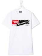 Diesel Kids Teen Slogan Print T-shirt - White