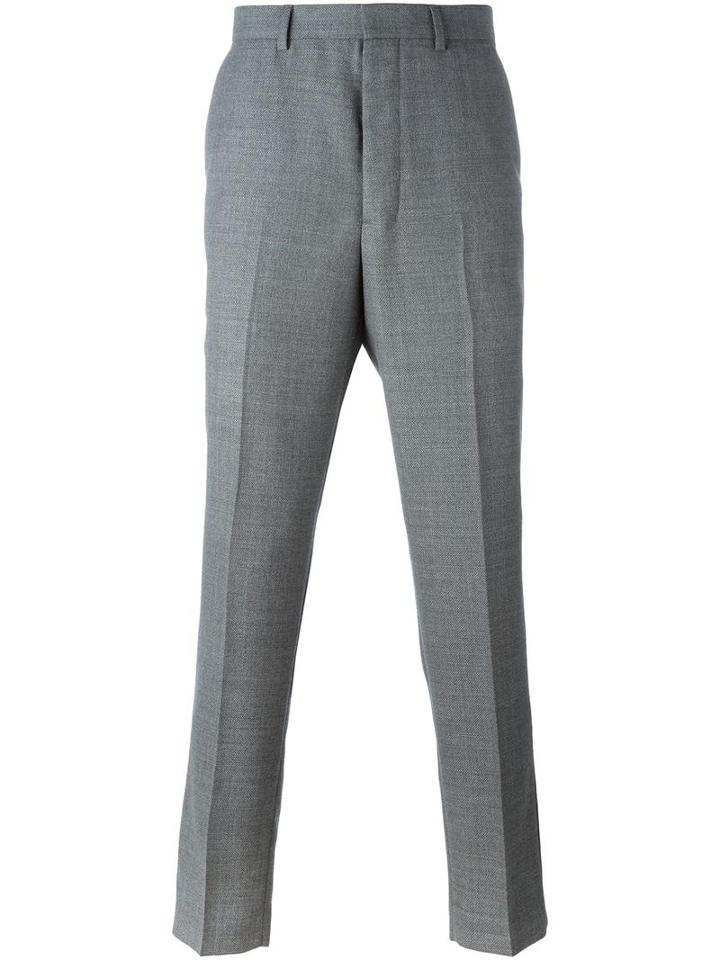 Ami Alexandre Mattiussi Carrot Fit Trousers, Men's, Size: 38, Grey, Wool/polyester