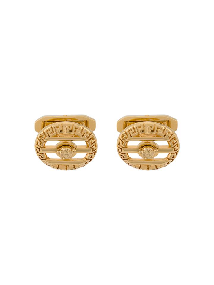 Versace Medusa Head Cufflinks - Yellow & Orange