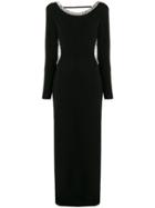 Alessandra Rich Embellished Open Back Gown - Black