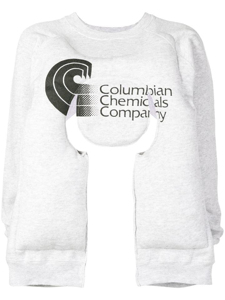 Comme Des Garçons Cut-out Printed Sweater - Grey
