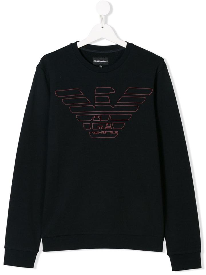 Emporio Armani Kids Teen Logo Print Sweatshirt - Blue