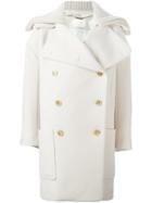 Chloé Double Breasted Coat, Women's, Size: 40, Nude/neutrals, Silk/polyamide/viscose/virgin Wool