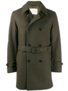 Mackintosh Fetlar Dark Olive Wool Short Trench Coat Gm-1014f - Green