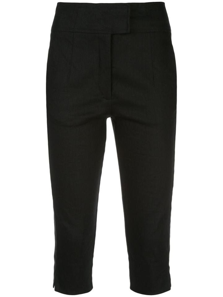Nicholas Cropped Slim-fit Trousers - Black