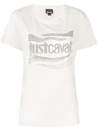 Just Cavalli Crystal Embellished Logo T-shirt - Neutrals
