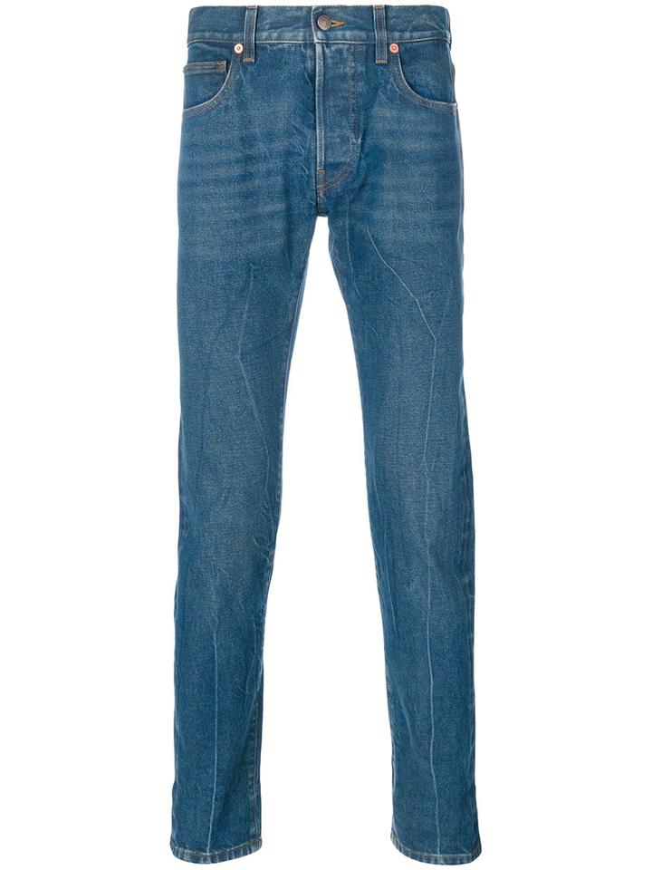 Gucci - Blind For Love Embroidered Jeans - Men - Cotton - 33, Blue, Cotton
