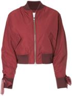 Le Ciel Bleu Zipped Bomber Jacket - Red