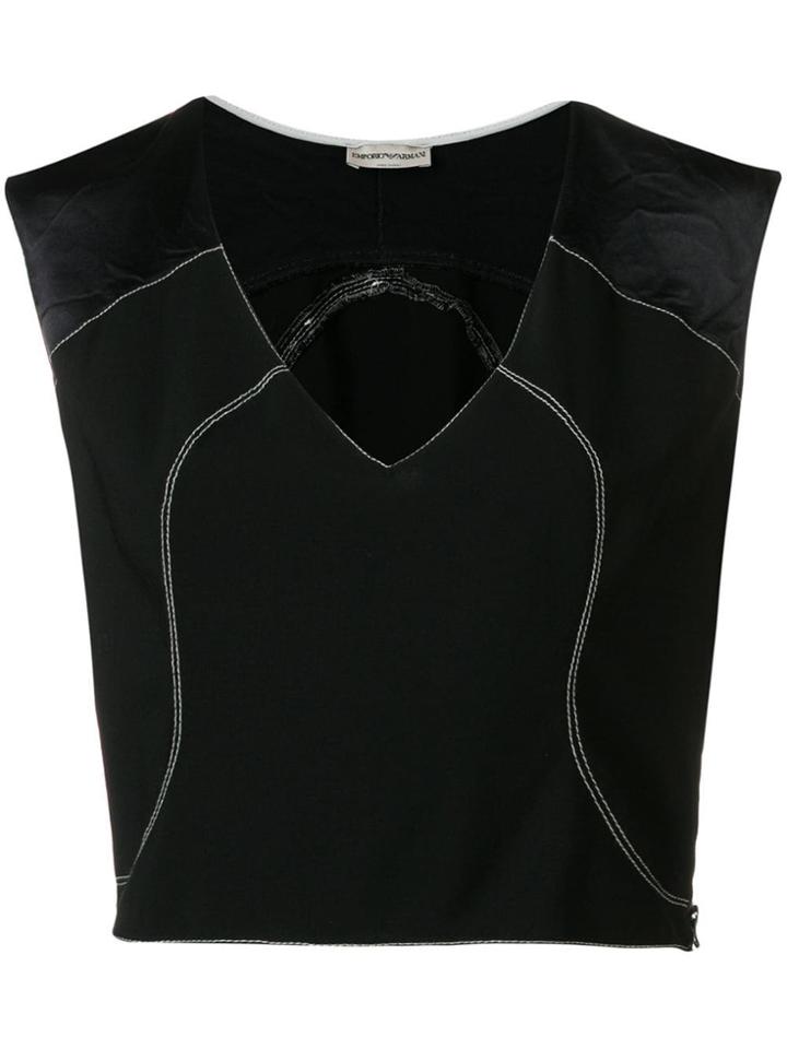 Giorgio Armani Vintage 1990's Cropped Top - Black