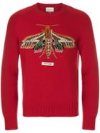 Gucci Gucci Garden Moth Intarsia Sweater - Red