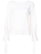 Adam Lippes Crewneck Sweater With Bell Sleeve - White
