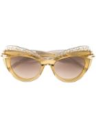 Pomellato Eyewear Oversized Cat Eye Sunglasses - Brown