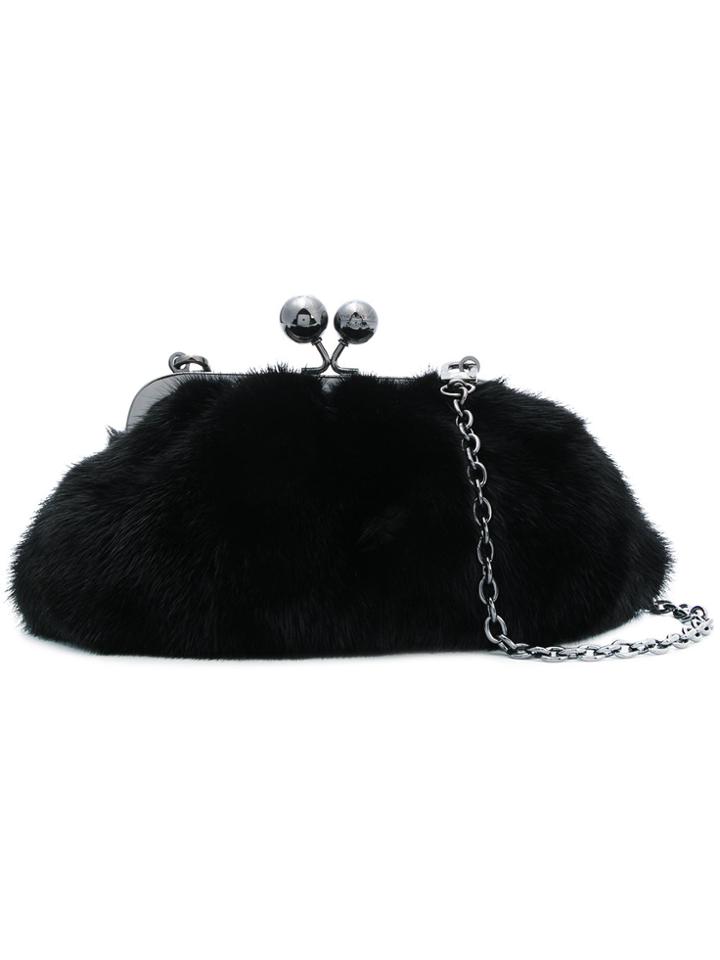 Weekend Max Mara Fur Clasp Clutch - Black