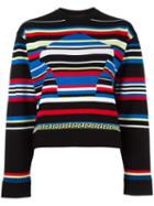 Versace Striped Medusa Head Motif Jumper, Women's, Size: 42, Viscose/polyester