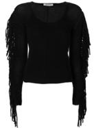 Max Mara Fringe Trim Sweater - Black