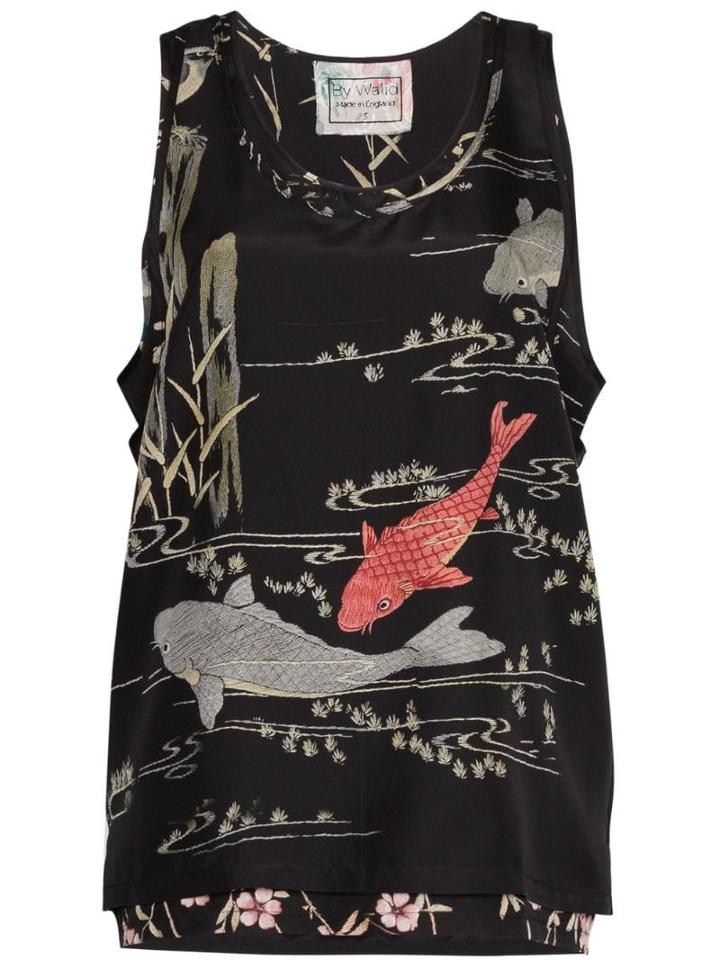 By Walid Izzy Printed Tank Top - Black