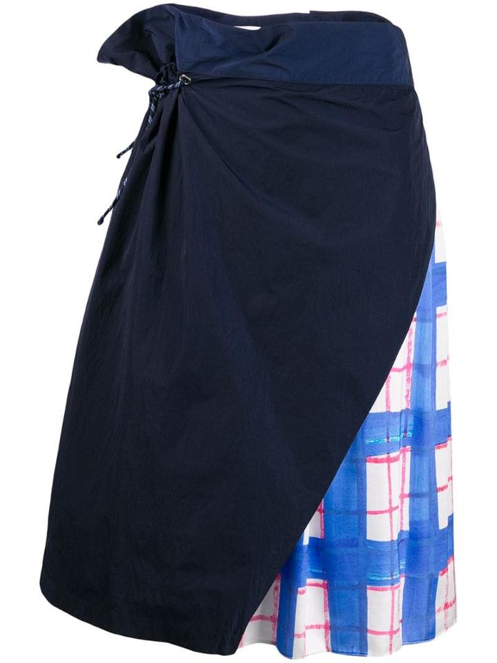 Mira Mikati Layered Drawstring Skirt - Blue