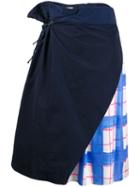 Mira Mikati Layered Drawstring Skirt - Blue