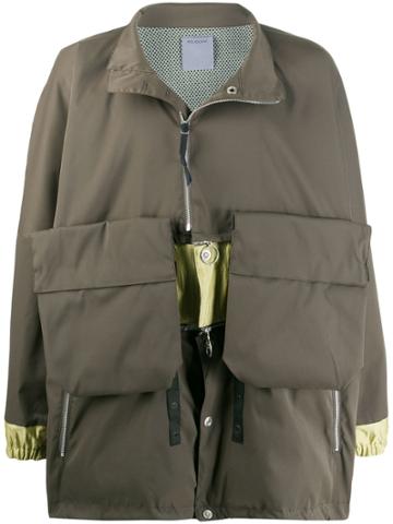 Poliquant Single-breasted Zipped Jacket - Grey
