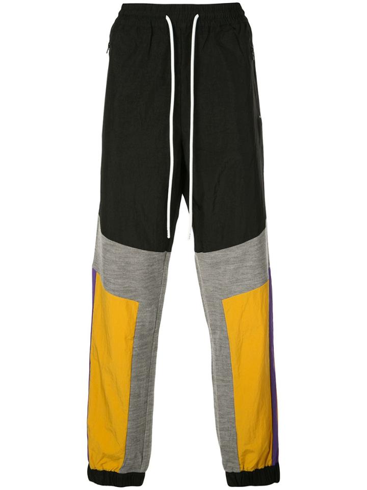 God's Masterful Children Geometric Panelled Track Pants - Black