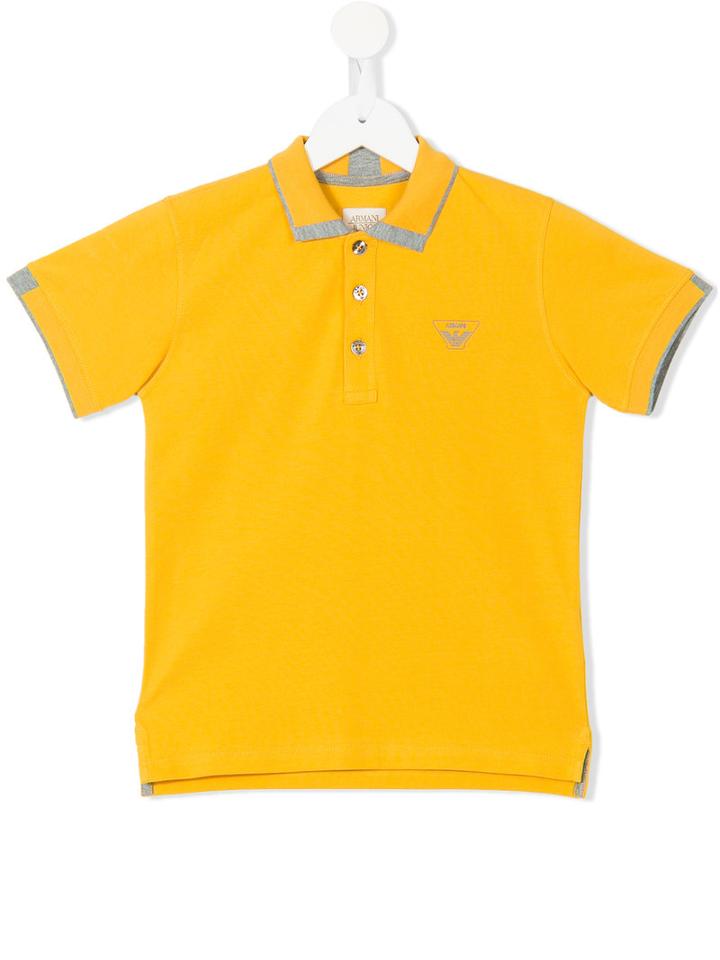 Armani Junior - Logo Polo Shirt - Kids - Cotton - 8 Yrs, Yellow/orange