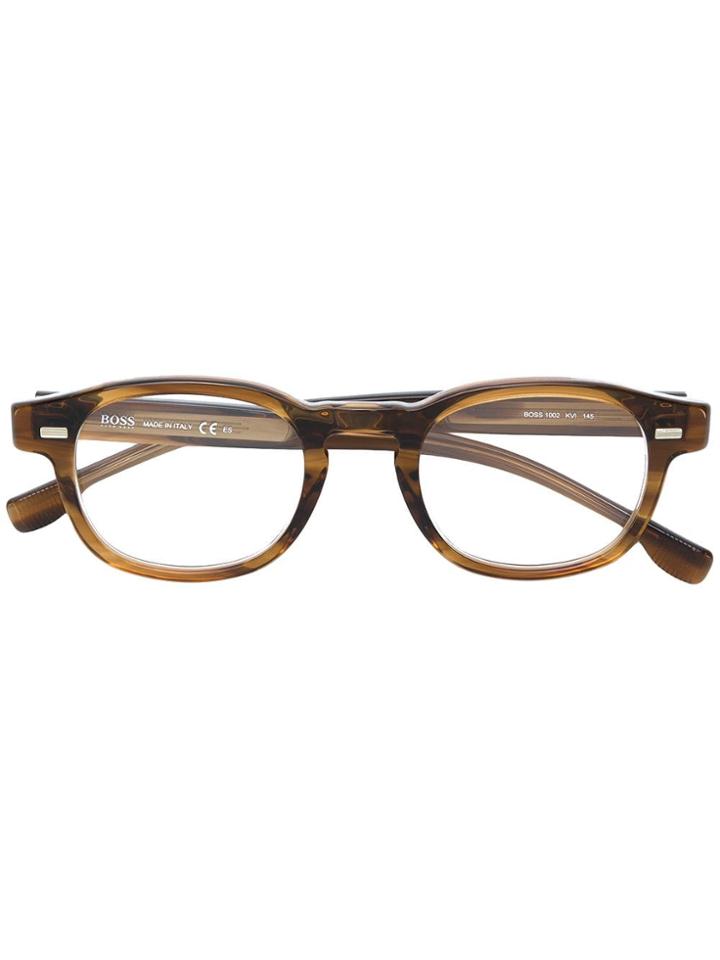 Boss Hugo Boss Tortoiseshell-effect Square Glasses - Brown