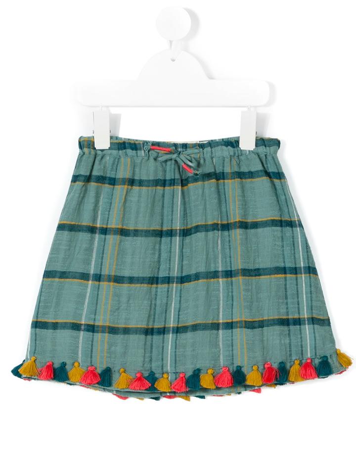 Nice Things Mini - Checked Skirt - Kids - Cotton - 8 Yrs, Green