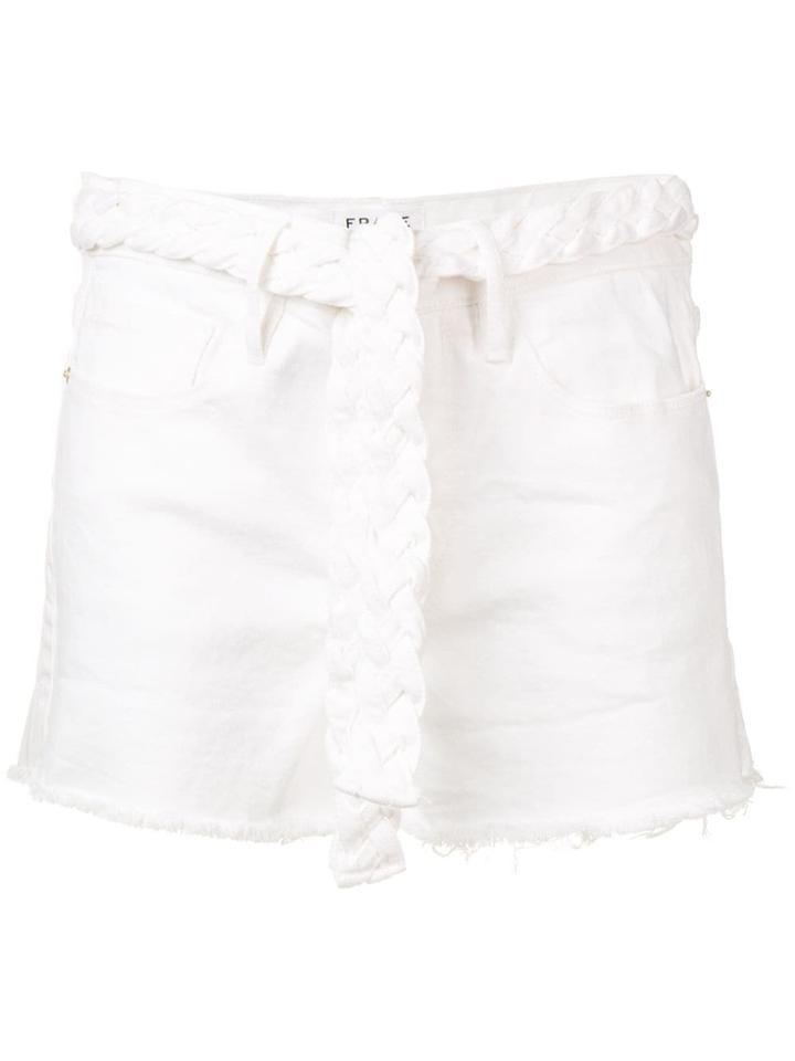 Frame Distressed Denim Shorts - White