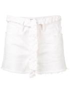 Frame Distressed Denim Shorts - White