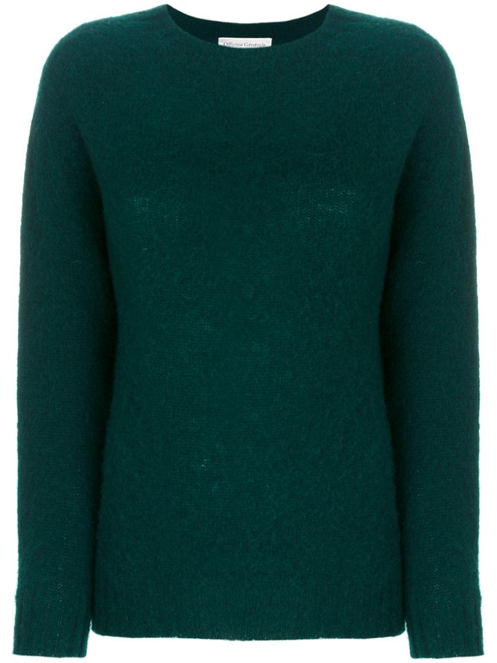 Officine Generale Crew Neck Sweater - Green