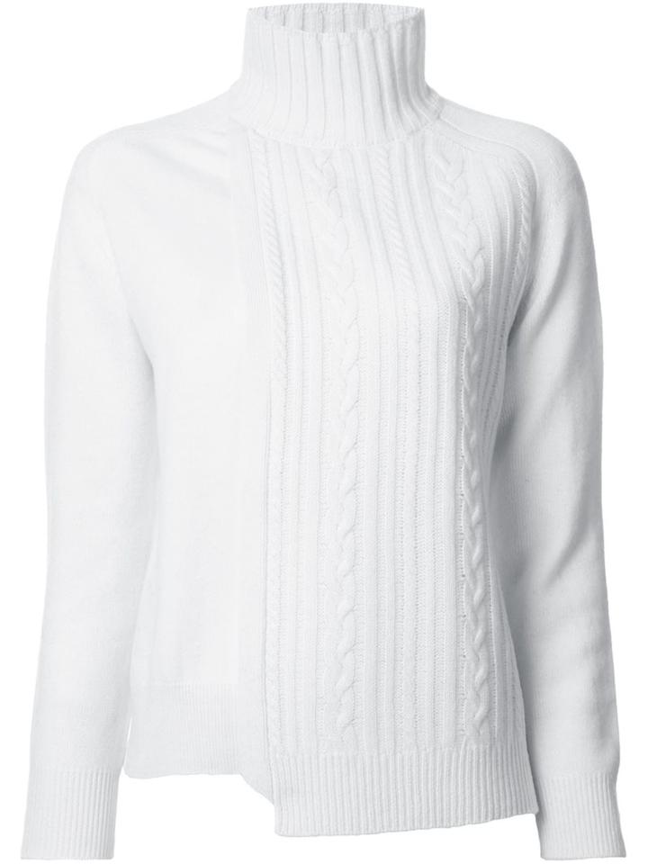 Astraet Asymmetric Cable Knit Jumper, Women's, White, Wool