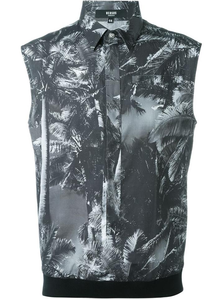 Versus Palm Print Sleeveless Shirt