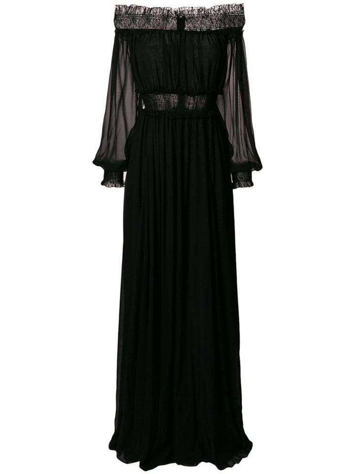 Giambattista Valli Off Shoulder Ruched Gown - Black