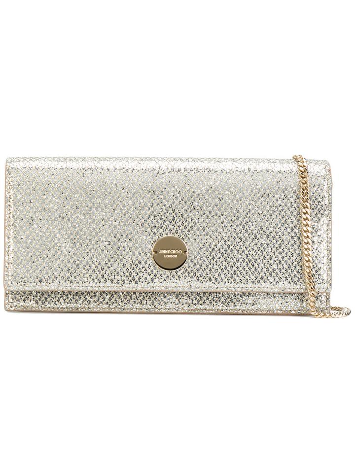 Jimmy Choo - Fiema Clutch - Women - Leather/polyester - One Size, Beige, Leather/polyester
