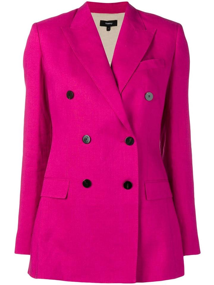 Theory Double-breasted Blazer - Pink