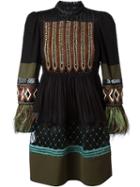 Valentino Bead Embroidery Dress, Women's, Size: 38, Black, Silk/polyamide/feather