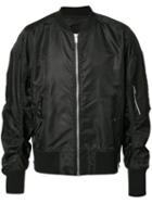 Byungmun Seo Gathered Sleeves Bomber Jacket, Men's, Size: Medium, Black, Nylon