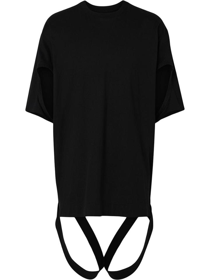 Burberry Cut-out Detail Cotton T-shirt - Black