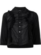 Comme Des Garçons Tricot Half Sleeve Ruffled Shirt, Women's, Size: Medium, Black, Cotton