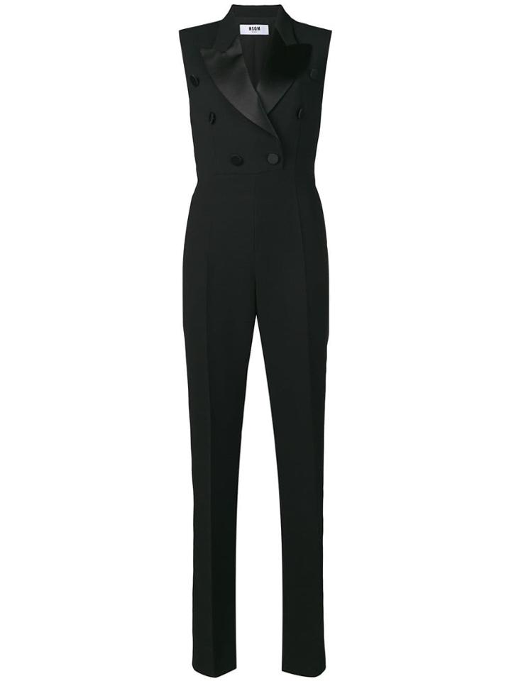Msgm Sleeveless Blazer Style Jumpsuit - Black